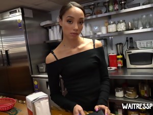 Ebony Bartender Alexis Tae Gets Her Mouth And Pussy Fucked For Cash