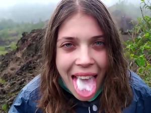 I Jerking Off My Guide In The Mountains - Public POV - Pulsating Cum Mouth