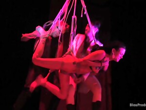 Brutal BDSM Gangbang Orgy In Neon With A Lot Of Crazy Sluts