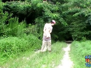 Straight Deviant Sean Johansen Jacking Off In The Woods