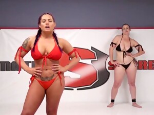 Curvy Fit Bikini Wrestlers In Brutal Lesbian Femdom - Wrestling Fetish