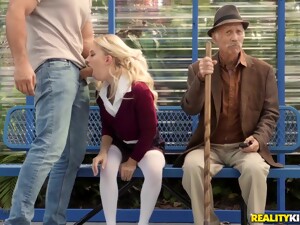Blonde Teen Riley Star Gets Banged On The Bus Stop