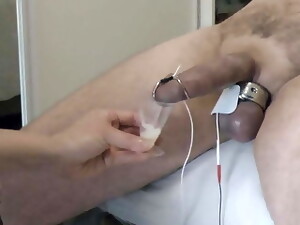 Real Woman Milks My Husband With E-stim