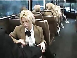 Naughty Schoolgirl Suck And Stroke On The Bus