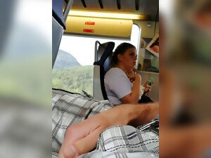 Guy Masturbates For Two Nice Girls In The Train