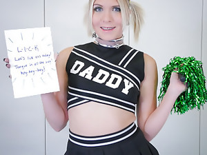 Blond cheerleader in braces gets punished with ass to mouth