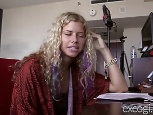 Blonde College Hippie Fucked to Orgasm and Covered in Cum