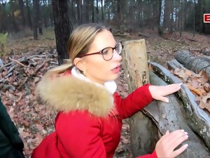 German Blonde Milf At Forest Sexdate Pov