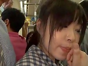 Japanese Student Gets Her Throbbing Pussy Fingered In A Bus
