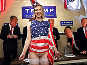 Dudes Wearing Trump Face Masks Fucks One Pretty Hot Blonde Ella Nova