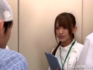 Alluring Japanese Nurse Gets A Facial Cumshot After Giving Hand Jobs In An Epic Bukkake Shoot