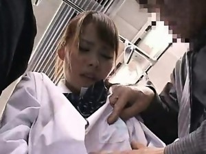 Shy Schoolgirl groped on train