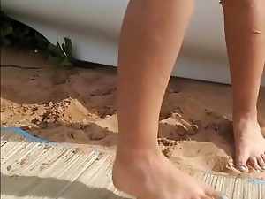 Latina Little Tits Big Nipples Pee And Suck On The Beach