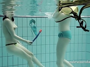 Girls Swimming Underwater And Enjoying Eachother