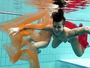Two Underwater Girls Loving Eachother