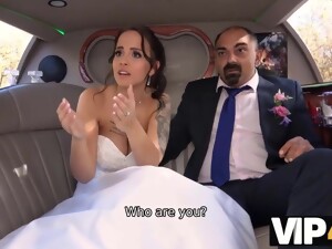 VIP4K. Excited Girl In Wedding Dress Fools Around Not With Future Hubby - Jennifer Mendez