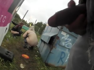 Stroking The Dick Right Where The Party Girls Take A Pee