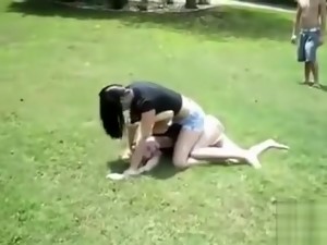 Suburban Girls Fight For Real In The Grass