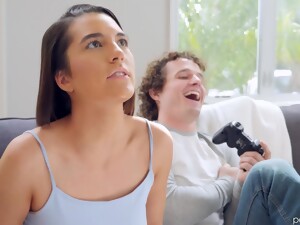 Awesome Brunette Miki Cruz Loses Video Game And Fucks Her Step Brother