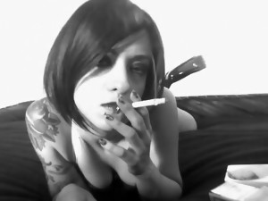 EMO, 恋物, 自制, 吸烟, 一个人, 纹身