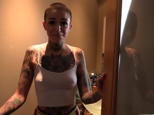 HD POV Video Of Tattooed Leigh Raven Sucking A Rock Solid Cock