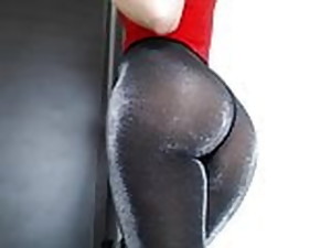 Ass In Shiny Pantyhose