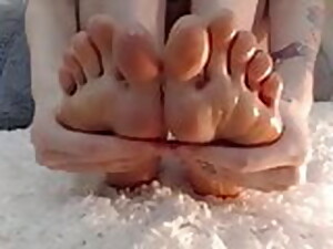 Beautiful Young Girl Worships Her Cute Feet