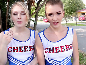 Magnificent cheerleading foursome with Private Tryouts