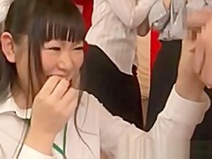 Asian Handjob For This Horny Game Show Contestant